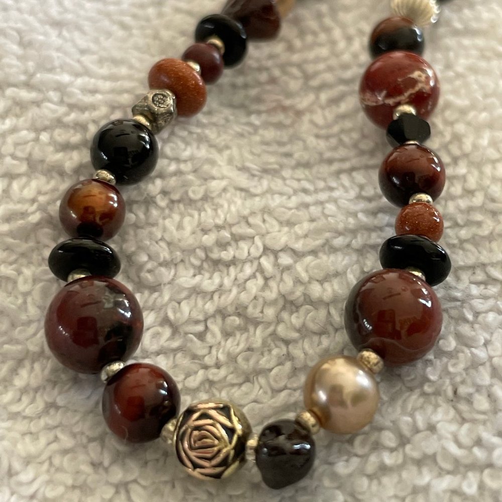 Brown/Silver 18" necklace